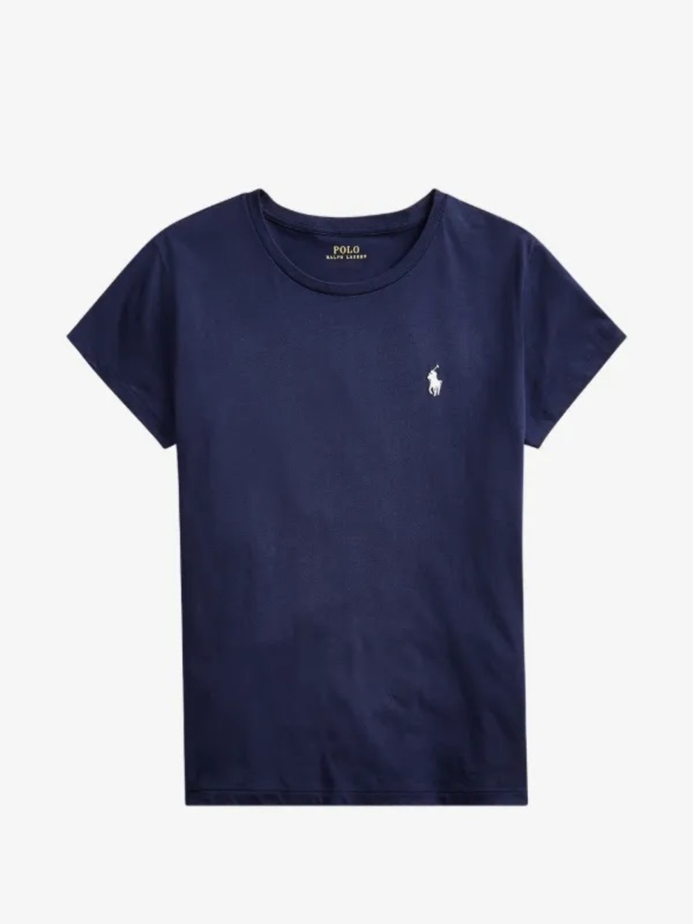 Polo by Ralph Lauren Girls Navy Crewneck Tee with White Pony